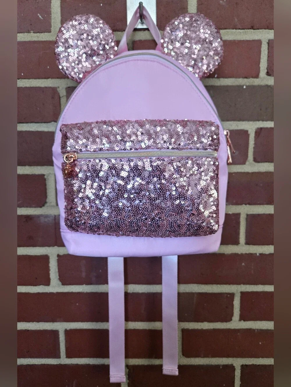 Disney Bibbidi Bobbidi Boutique Pink Sequin Ear Mini Backpack MINT